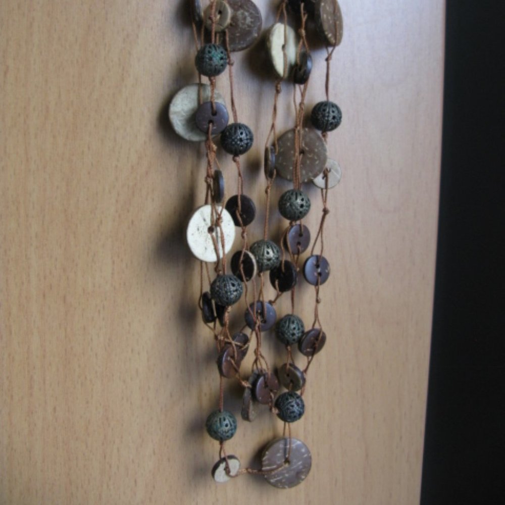 Unique button and bead necklace